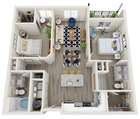 a 1 bedroom floor plan with a bathroom and a living room